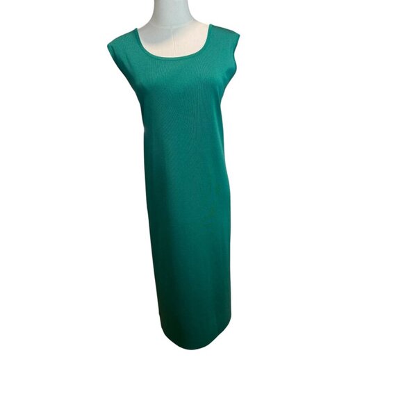 Misook Emerald Green Knit Sleeveless Shift Dress Size L | Professional Timeless - Picture 8 of 9